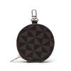 Trendy Retro Keychain Change Small Round Bag Mini Coin Bag Contrasting Color Rhombus Pattern Small Bag Batch