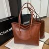 Vintage Large Capacity Faux Leather Tote Bag for Women, Chic Korean Style Commuter Shoulder Handbag, Soft Texture Fashion Work Bag