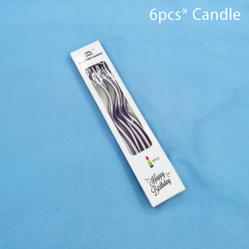 

6 шт./кор. резьбовые свечи изогнутые свечи для торта длинные изогнутые безопасные огни для торта для детей праздничный торт романтические украшения 1 коробка сделай сам A4