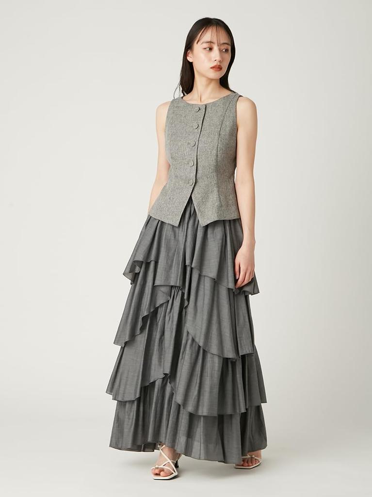 Sheer Tiered Skirt FWFS254003GRY0
