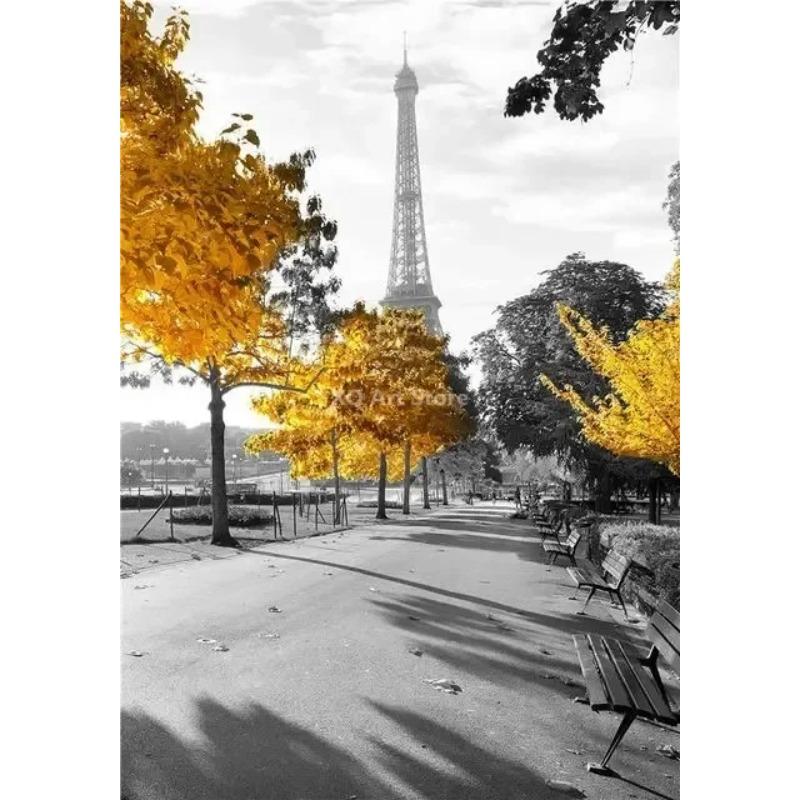 Nordic City Scenery Canvas Painting Yellow Wall Art Poster For Living Room Photograph European Landscape Picture Home Decor