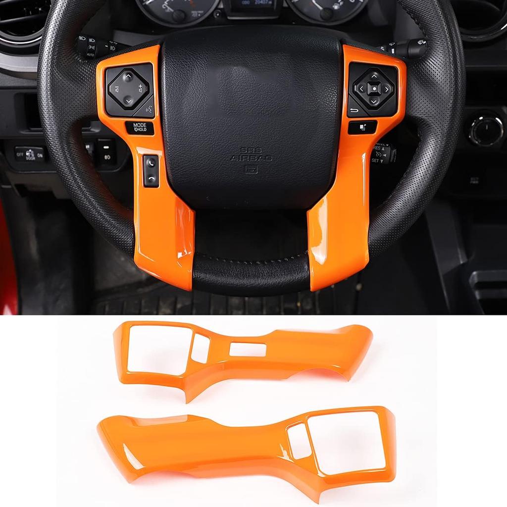 Car Steering Wheel Moulding Chrome Cover Trims Stickers Fit for Toyota Tundra 2014-2021 Tacoma 2016-2022 ABS Steering Wheel Cover Trim