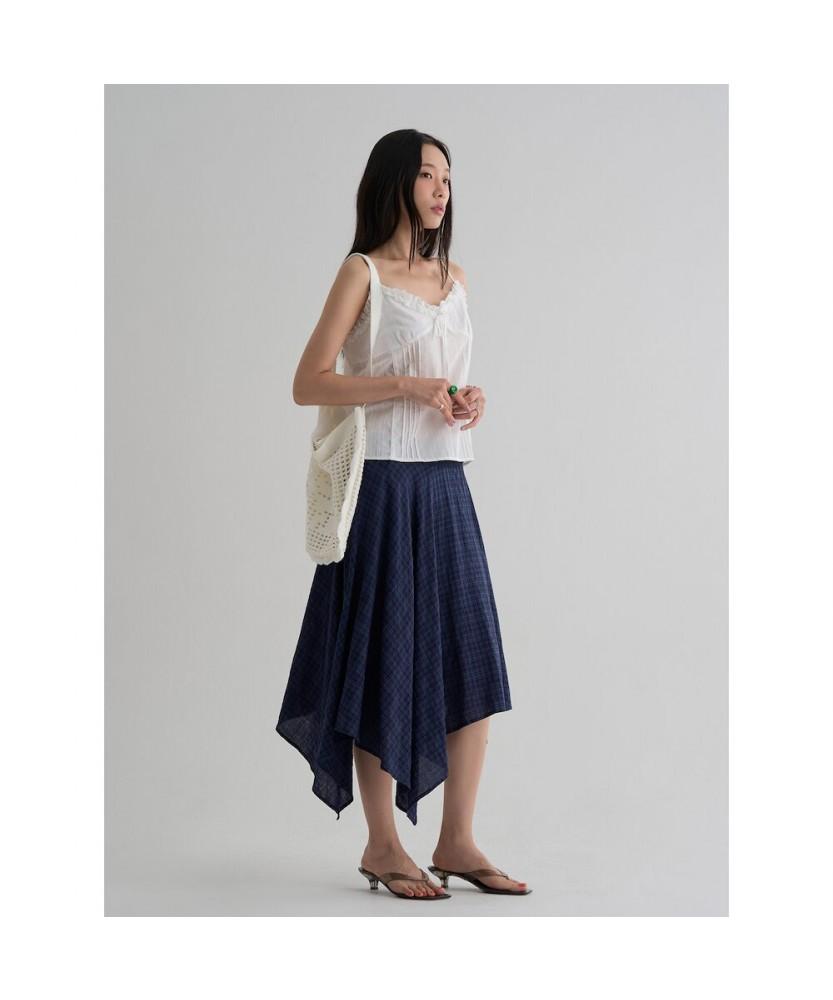 8SECONDS Check Pattern Skirt Navy