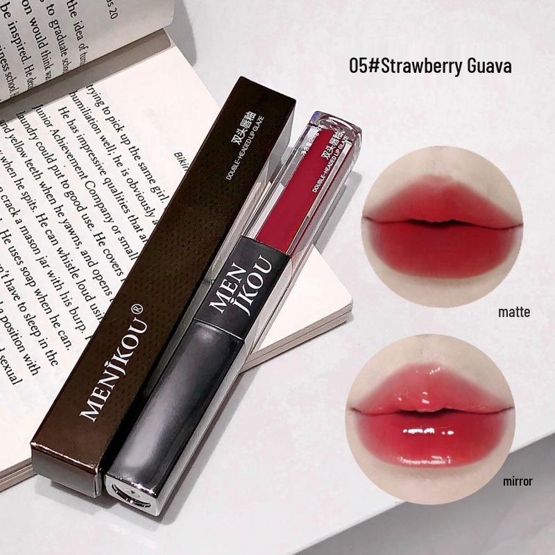 

Mengjiakou Dual-End Lip Glaze: Long-lasting, Non-fading, Moisturizing, Velvet Matte Lipstick 2.2g + 2g