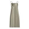 Kendou French sexy one-word collar high waist slim side split suspender medium and long dress hip skirt women