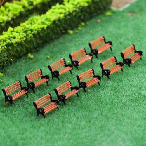 10-Piece 1:150 Scale Model Park Bench, Perfect for Building Dioramas, Scenery Collections, Educational DIY Projects