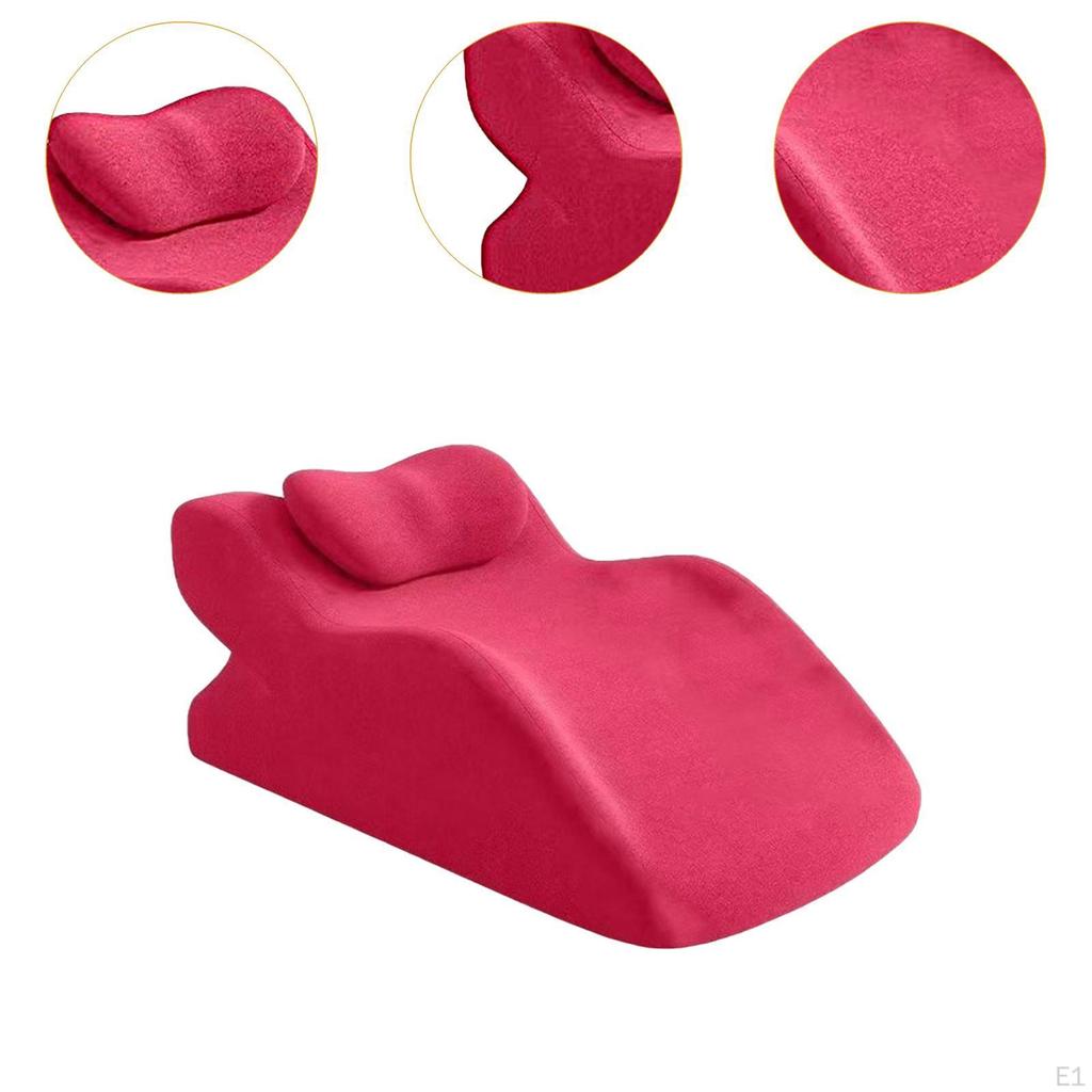 Neck Pillow Practical Washable Cover Bed Wedge for Relaxing Sleeping Reading Red
