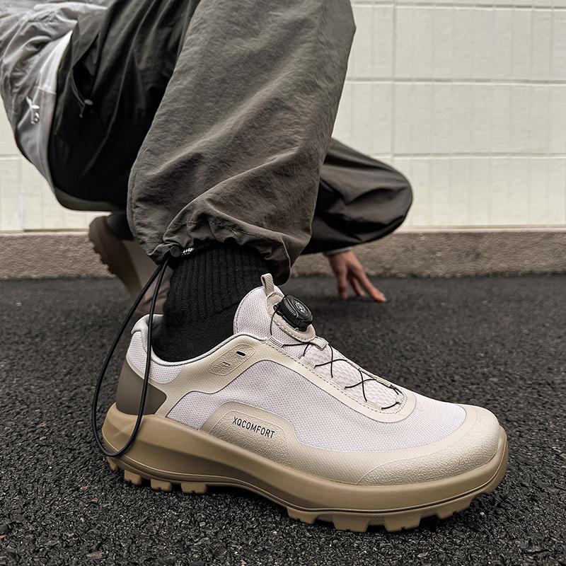 

Подошва толстая, поверхность тканевая, для улицы, 2025, универсальная спортивная обувь, повседневная обувь, мужская обувь, дышащая, новая шнуровка, 68811 бежевый-J 38