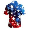 Men's Independence Day Printed Collared Top Men's Casual Sports Short-Sleeve Shirt