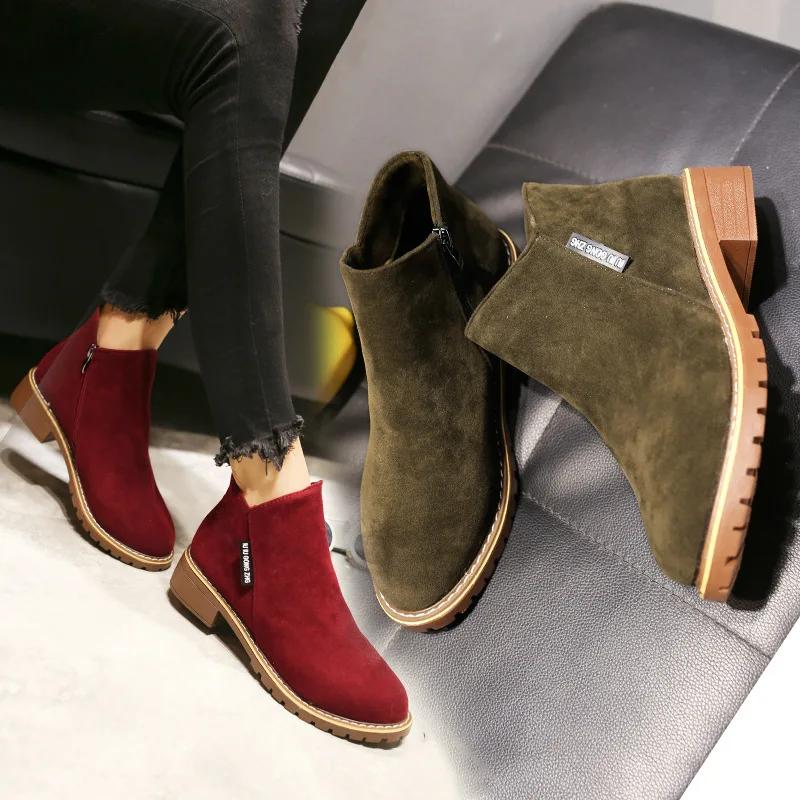 Fashion New  Boots Autumn Winter Women Boots Classic Zipper Shoes Snow Boots Female Motorcycle Ankle Boots Botas Mujer 365