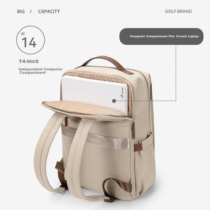 GOLF Backpack for Women, 13.3/14 Inch Laptop Handbag, Travel Backpack, School Bag, Business Trip Commuter Bag