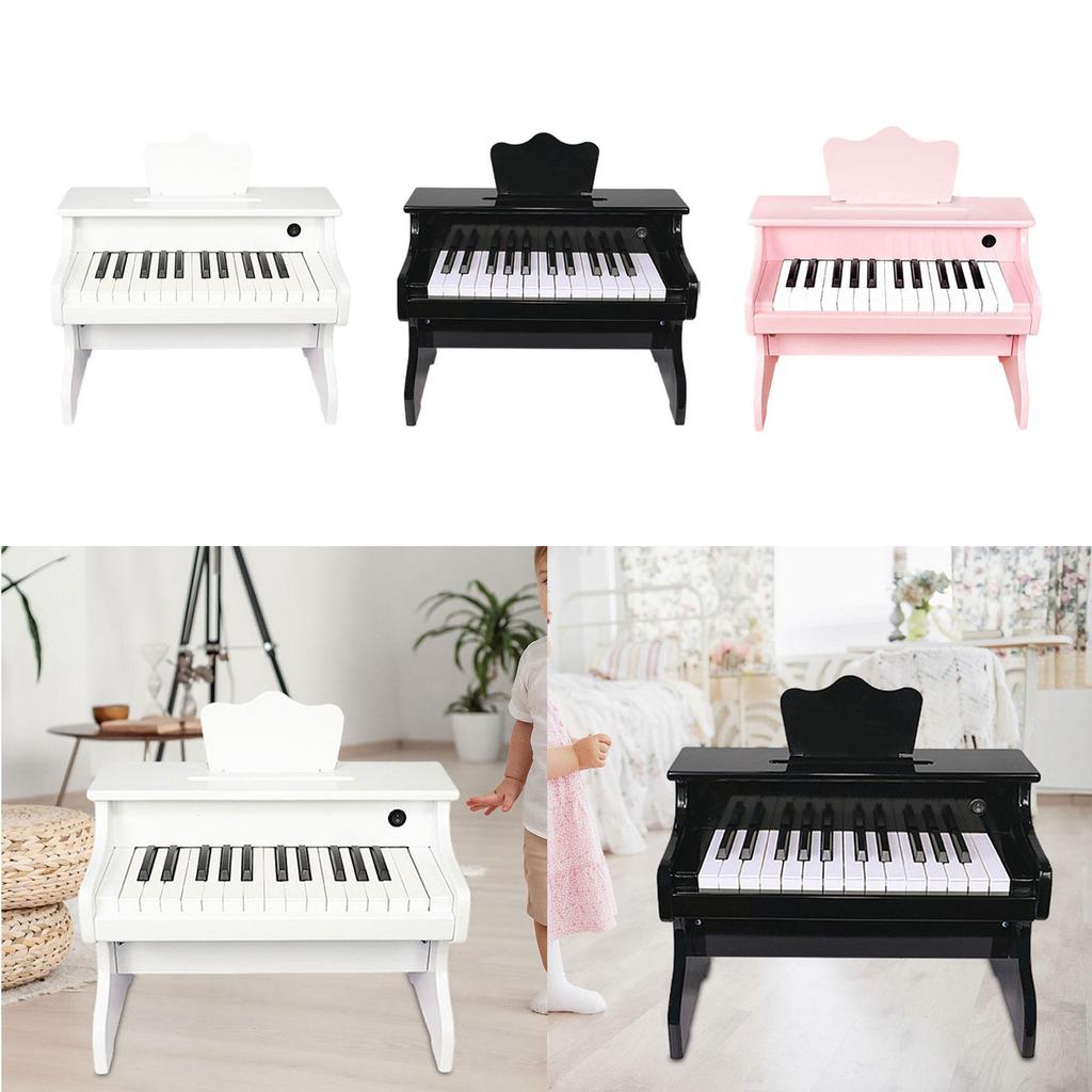 Kids Piano Keyboard Wood Piano for Toddlers 25 Keys Portable Music Keyboard Instrument Toy for Boys Girls Children Gift Play