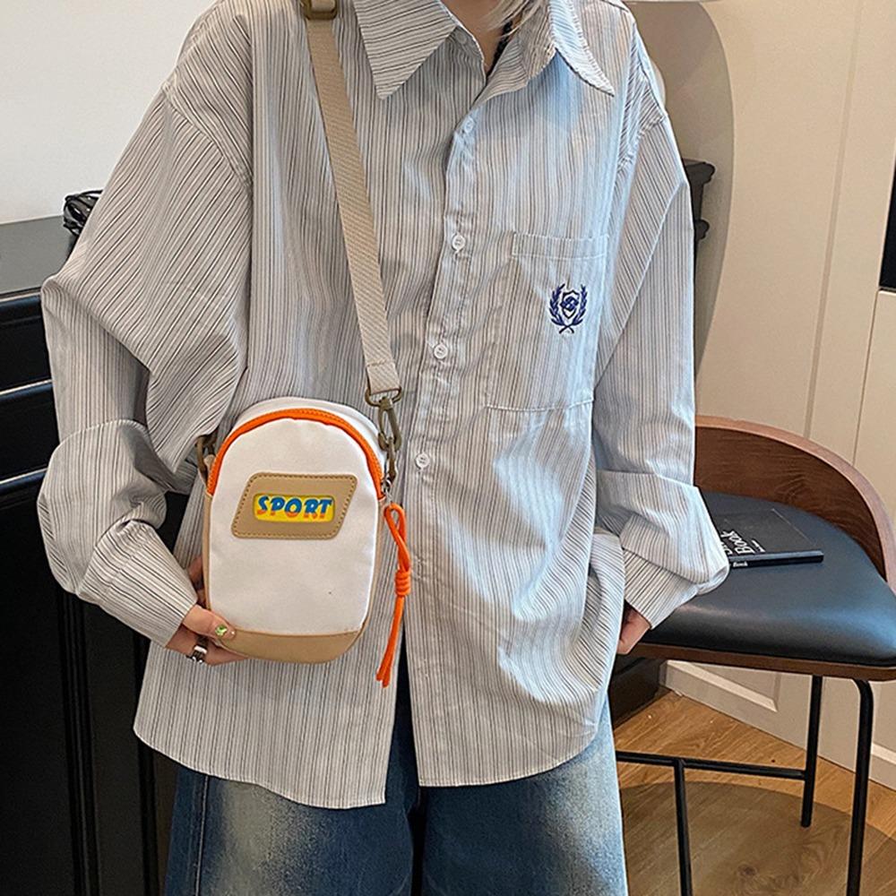 Casual Small Square Bag Large Capacity Mobile Phone Pouch Canvas Crossbody Bag  Travel