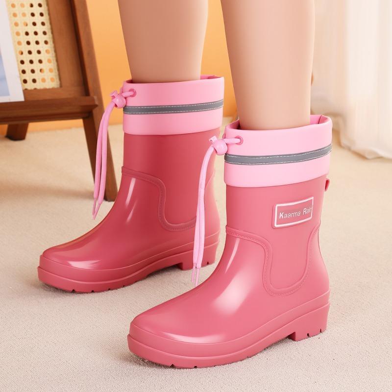 Rain shoes women's fashion short and medium closed boots thick-soled outdoor wear non-slip, waterproof and cold-proof rain boots