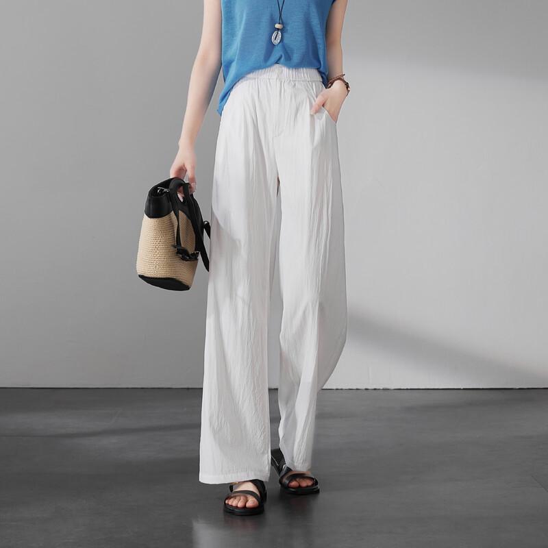 SOFSIL Women s Relaxed Fit Wide-Leg Drawstring Pants 28/L
