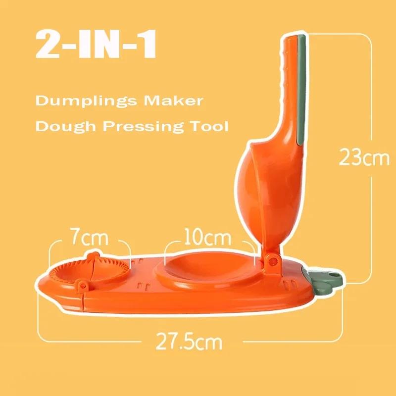 2 i 1 DIY Dumpling Wrapper Artefakt Plast Manuell Wrapper Lagingsform Deigpresseverktøy Baking Kake Dumpling Lager Gadget
