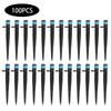 100Pcs 4/7 Mm Hose Connector Irrigation Dripper Black Ground Insert Dripper  Backyard Irrigation