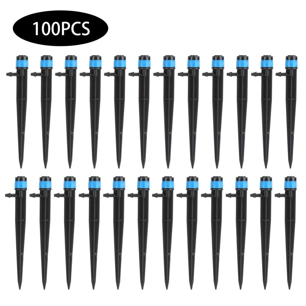 100Pcs 4/7 Mm Hose Connector Irrigation Dripper Black Ground Insert Dripper  Backyard Irrigation