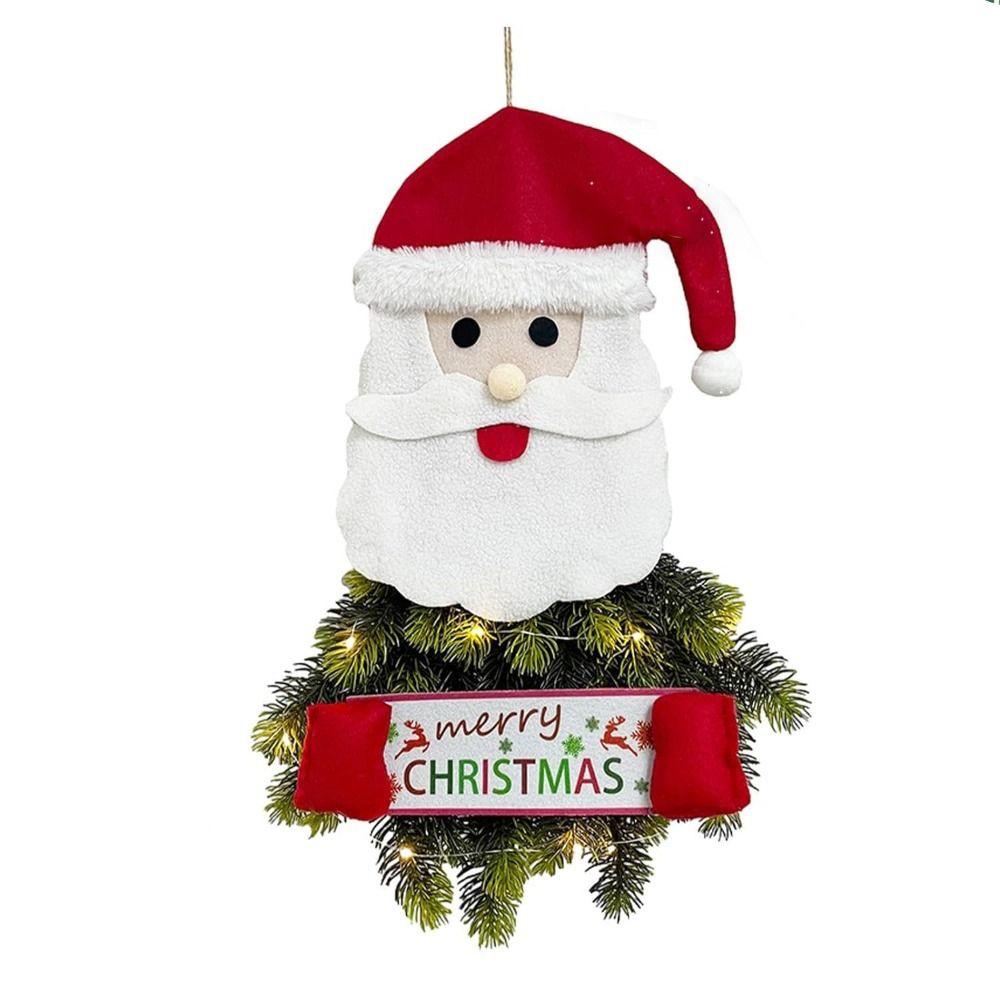 Christmas Decorative Supplies Santa Claus Snowman Christmas Lantern Flower Wreath Pendant