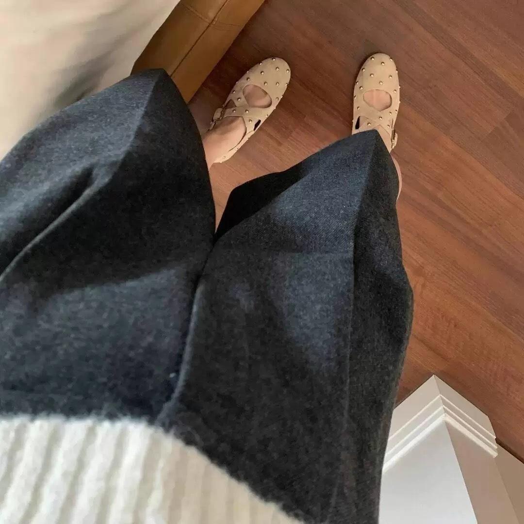 

Кожаная корейская версия, заклепки, круглая головка, перекрестная пряжка, туфли Мэри Джейн, женские, весна-лето 2025, новые балетки 40 хаки