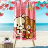 Rilakkuma Print Beach Towel, Large Soft Quick Dry Towel for Beach Camping Swimming