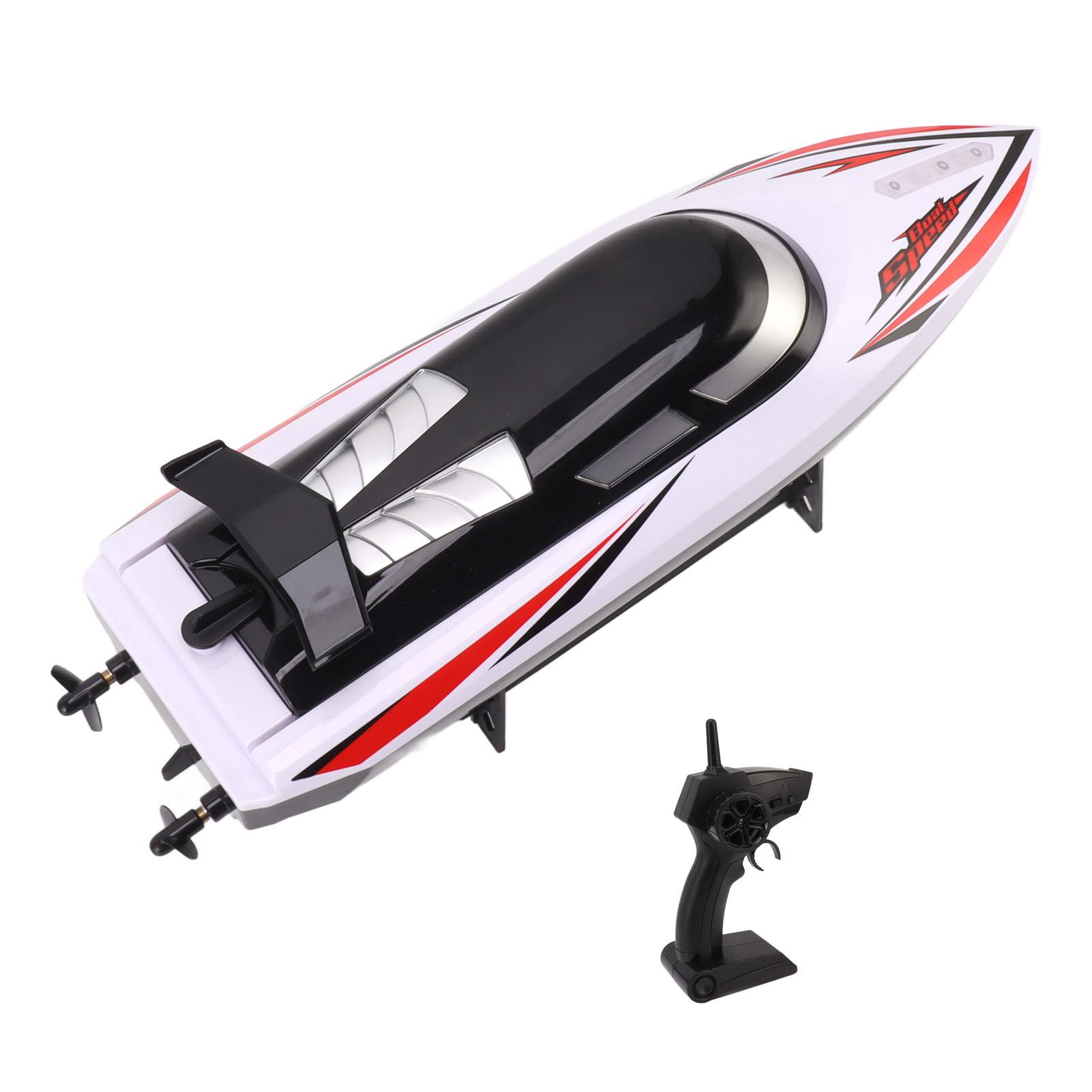 High Speed RC Boat 2.4G Waterproof Dual Propeller Drive Low Power Alert 3 Speed Switching Remote Control Speedboat