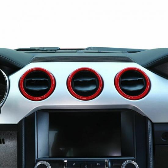 Air Conditioner Vent Outlet Frame Cover Trim for Ford Mustang 15+ Red Accessorie