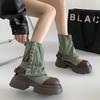 Fashion Temperament Woman Shoes 2026autumn New Style British Style Women's Thick Soled Denim Boot Comfort Women Ankle Boots