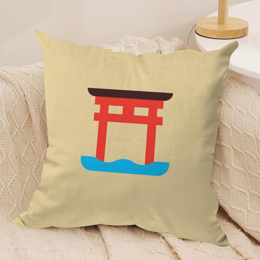Anime Japan Day Cushion Cover Short plush Doublesided Print Square Throw Pillow Covers Sofa Home Cushion Decor