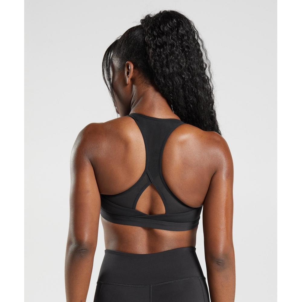 Gymshark Crossover Sports Bra Black B4a9k Bbbb