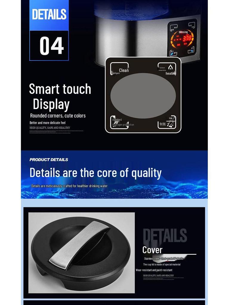 Japan V8 Hydrogen-Rich Kettle: High-Concentration Micro-Electrolysis Hydrogen Alkaline Water Generator