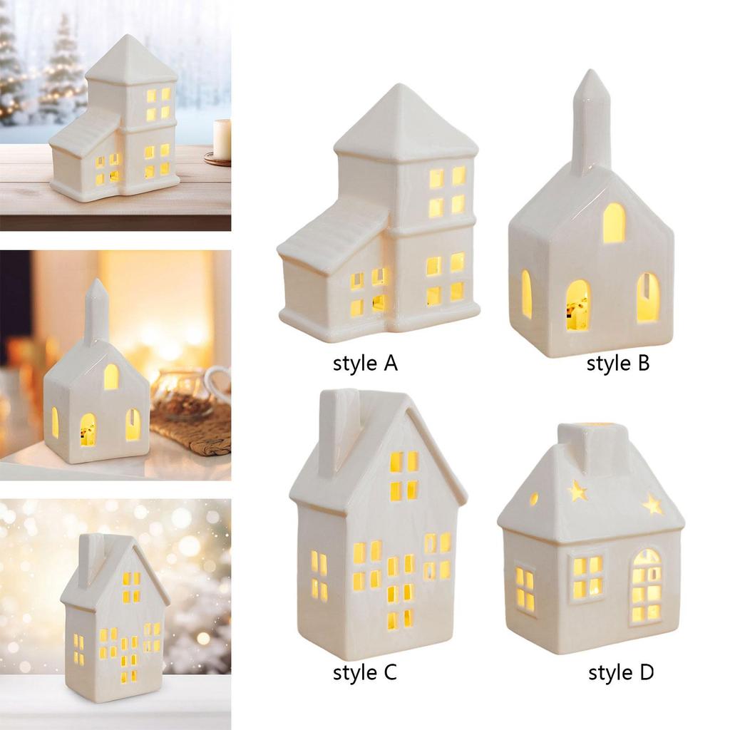 Ilumine Vila de Natal Decoração de Natal Artesanato Colecionável Decorativo Casas Rústicas de Cerâmica para Casa Fazenda Mesa Prateleira Interna