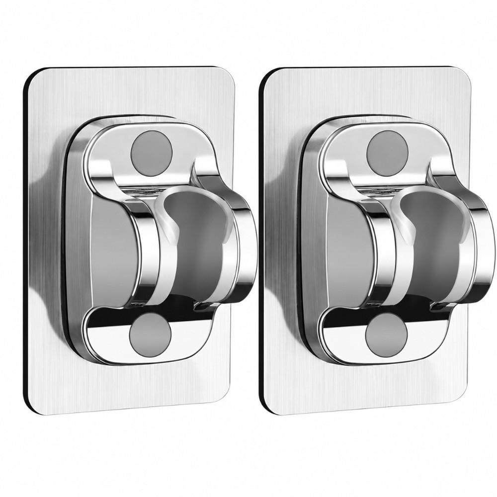 2 Pack Self Adhesive Shower Head Holder Adjustable Angle Shower Bracket For Shower