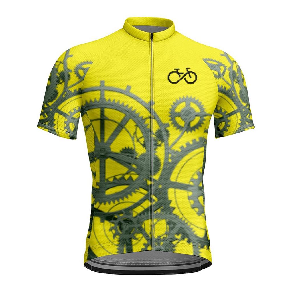 Summer Men's Short Sleeved Cycling Suit 3D Printed Elastic Tight Top