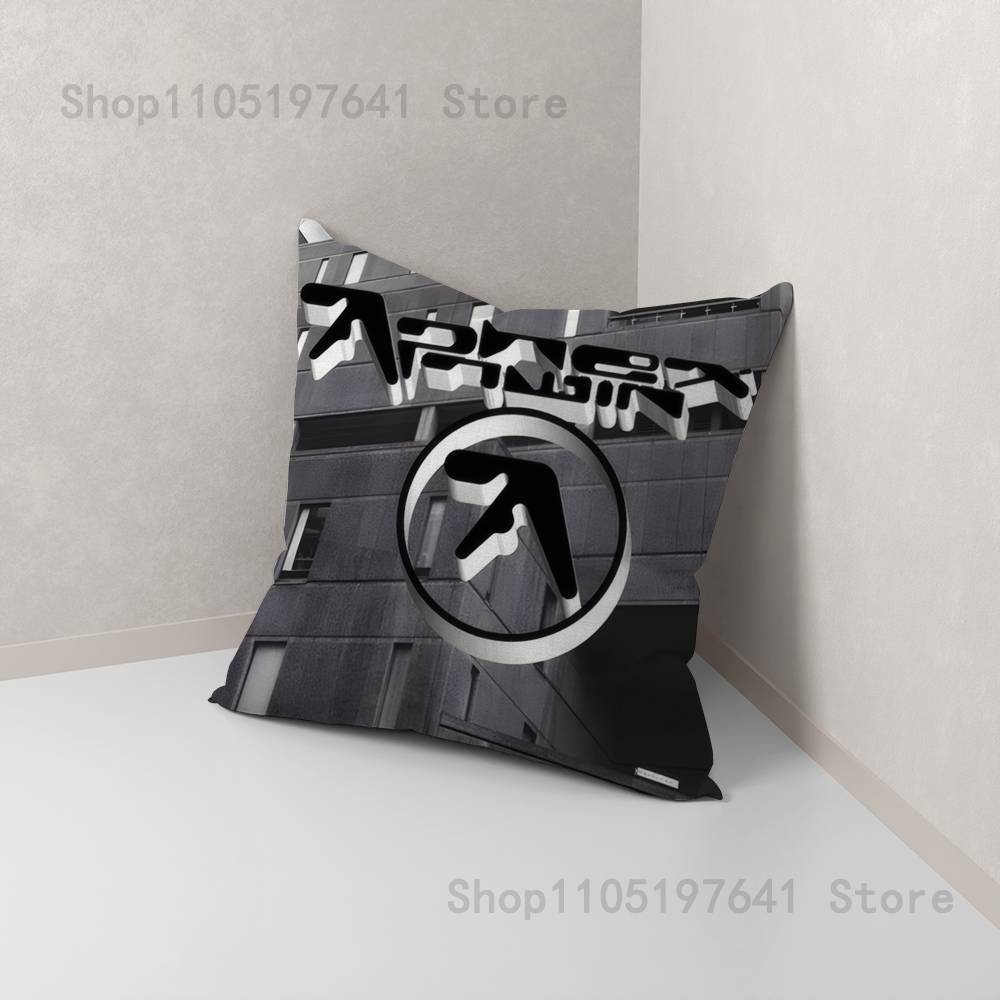 Logo Art A-Aphex T-TwinS Anime Celebrity Merchandise All-Match Printed Pillow Case Sofa Car Office Room Decoration Protector