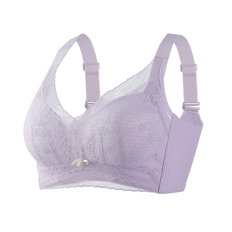 

Бюстгальтер большого размера для женщин без косточек, тонкое нижнее белье против провисания, собирающий бюстгальтер, бюстгальтер пуш-ап 40/90C фиолетовый