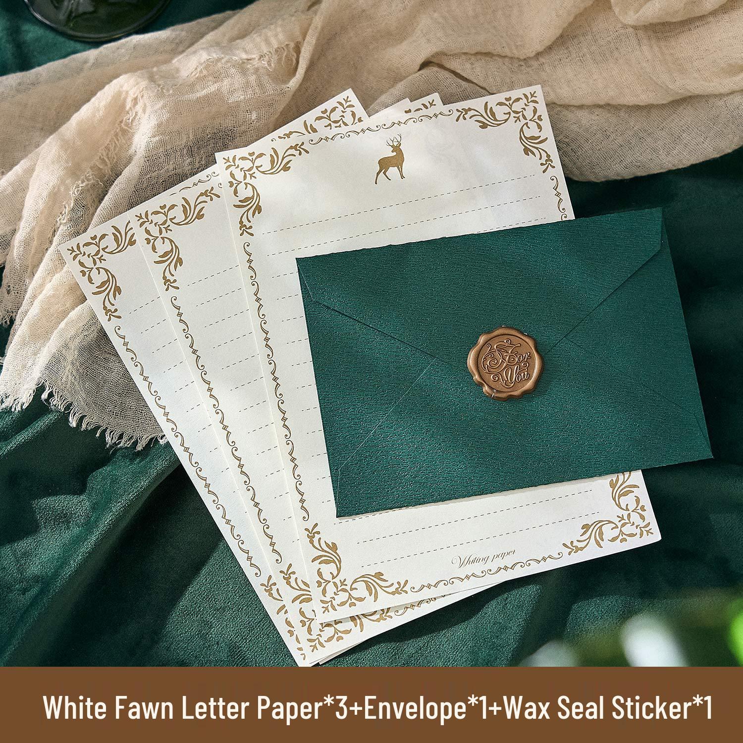 

Набор ретро писем любви: Бумага с текстурой древесного угля в китайском стиле и крафтовые конверты с сургучной печатью