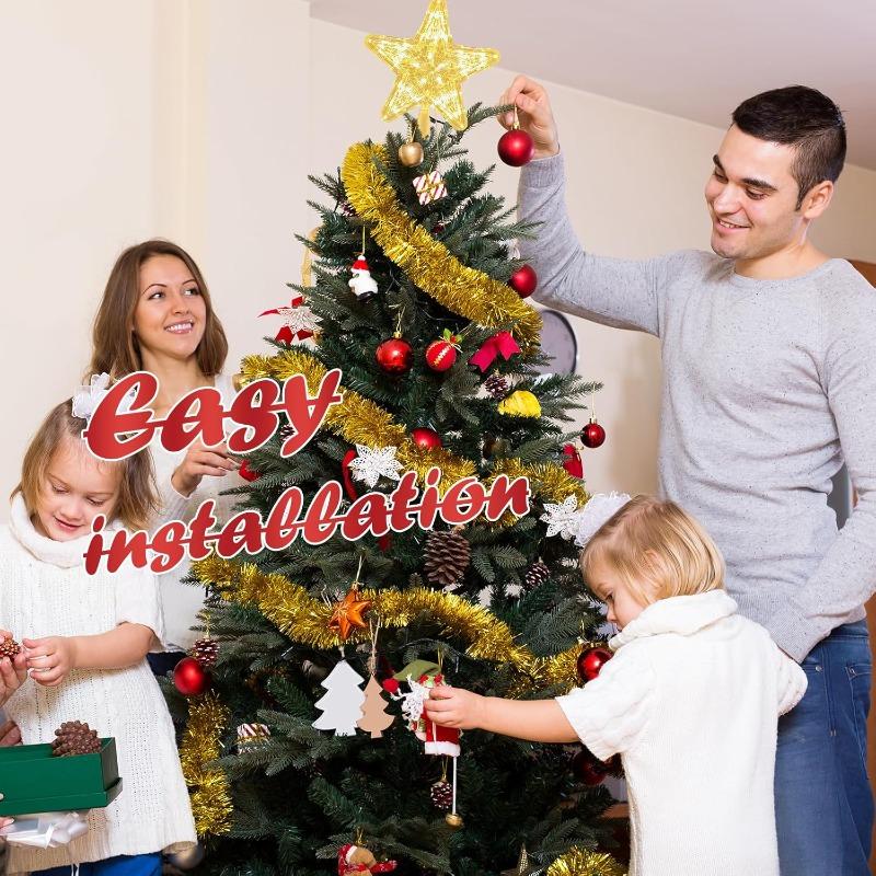 Christmas Tree Topper Star Lighted Decoration Illuminated Star Ornament for Holiday Tree Decor Festive Lighting