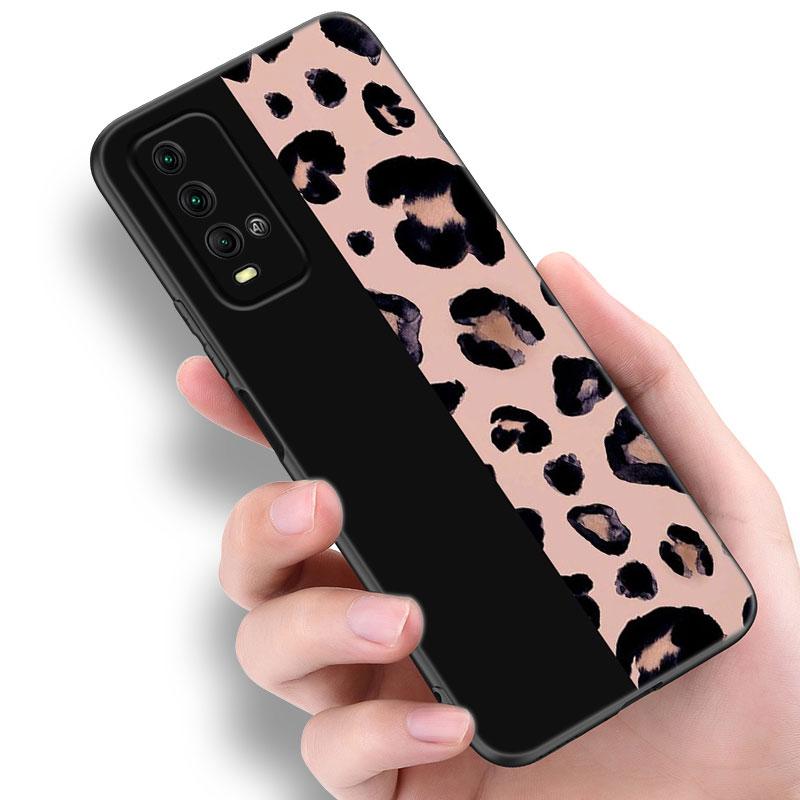 Pouzdro na telefon s leopardím potiskem pro Xiaomi Redmi Note 5 6 9T K20 K40 K50 Pro 7A 8A 9A 9C 9i 10A 10C A1 S2 Měkký TPU Černý kryt