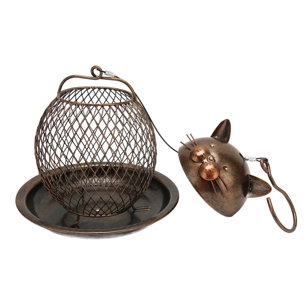 Outside Bird Feeder Metal Mesh Decorative Cute Vintage Hanging Bird Seed Feeder for Home Garden Offi