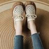 All-cowhide Summer New Breathable Casual Hole Shoes Hollow Mother Shoes Non-slip Muffin Thick-soled Leather Sandals Women
