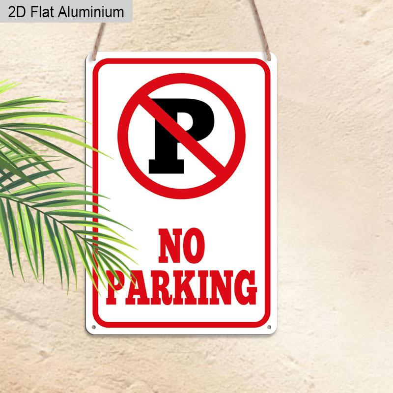 2D Flat 1pc Vintage Warning Aluminium Wall Art Sign No Parking 8x12 Aluminium Rustic Driveway Property Decor Functional Wall Art