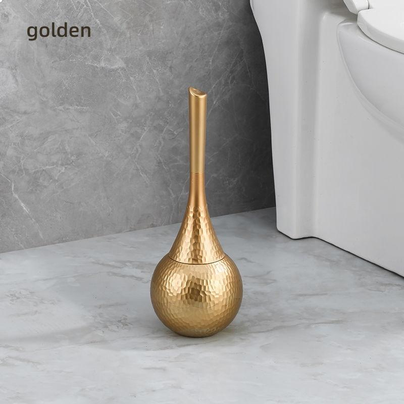 Luxusní zlatá sada WC štětky Vyměnitelná nylonová štětka s měkkými štětinami Dlouhá rukojeť Pro WC Koupelnové doplňky Čisticí nástroje