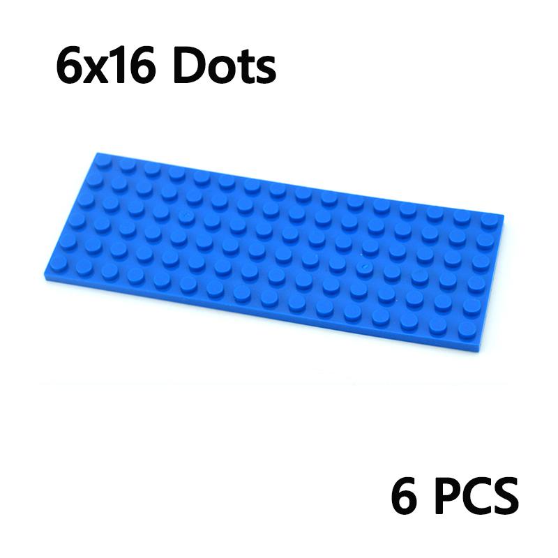 6Pcs Moc Building Blocks Thin Figures Bricks Plate 3027 6x16 Dots Particles Educational Creative Size Compatible Leduo Toys