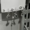 6PCS Y2K Punk Crystal Star Moon Pendant Earring Set For Women Girl Men Gothic Vintage Aesthetic Grunge Jewelry Ear Accessories