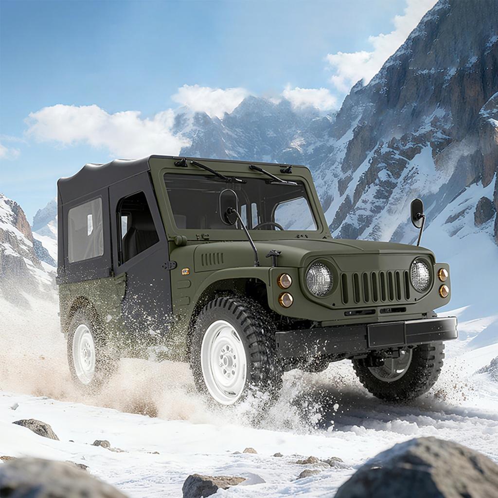 1:10 Scale RC Crawler, 4WD All Terrain Off Road Vehicle, Electric Remote Control Car with Removable Doors and Roof Green