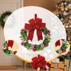 Christmas Bell Wreath with Bowknot Decorative Gift Hanging Decor Christmas Decoration Xmas Wreath for Outdoor Window Holiday
