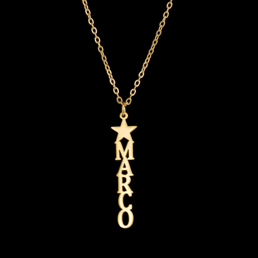 Atoztide Personalized Custom Name Necklaces One Hole Nameplate Pendant for Women Stainless Steel Link Chain Jewelry Gift