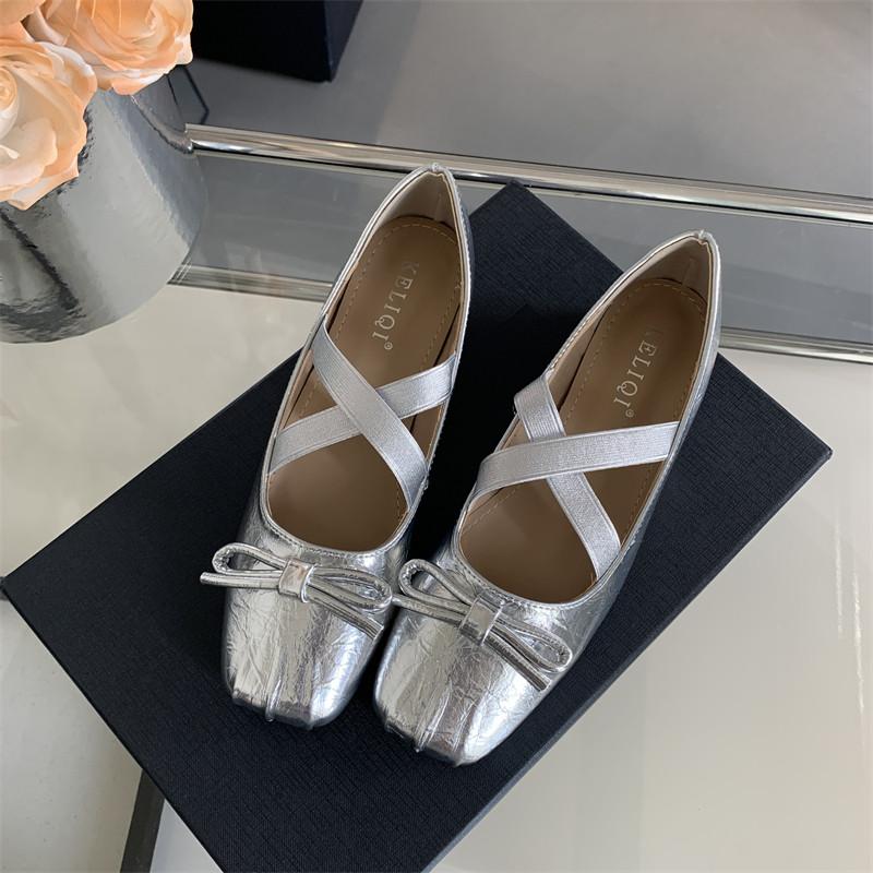 IPPEUM Mary Jane Shoes Black Silver Round Toe Block Heel Pumps Zapatos De Mujer Loafers Womens Shoes