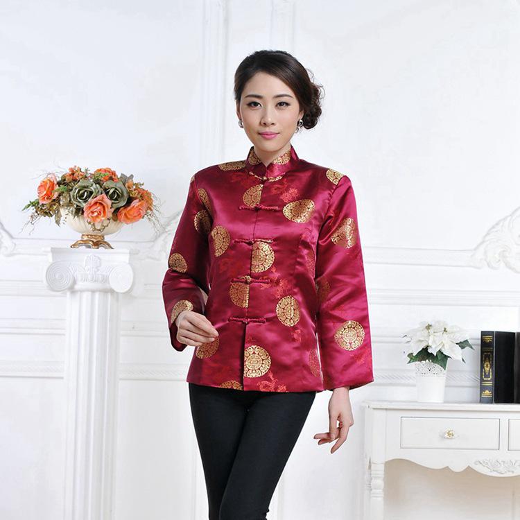 Chinese Style Tang Suit for Couples - Men's & Women's Spring/Autumn Long Sleeve Celebration Coat for Middle-Aged & Elderly